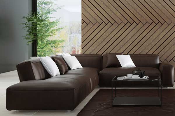 Leather sectional sofa