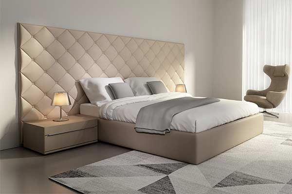 leather upholstered bed